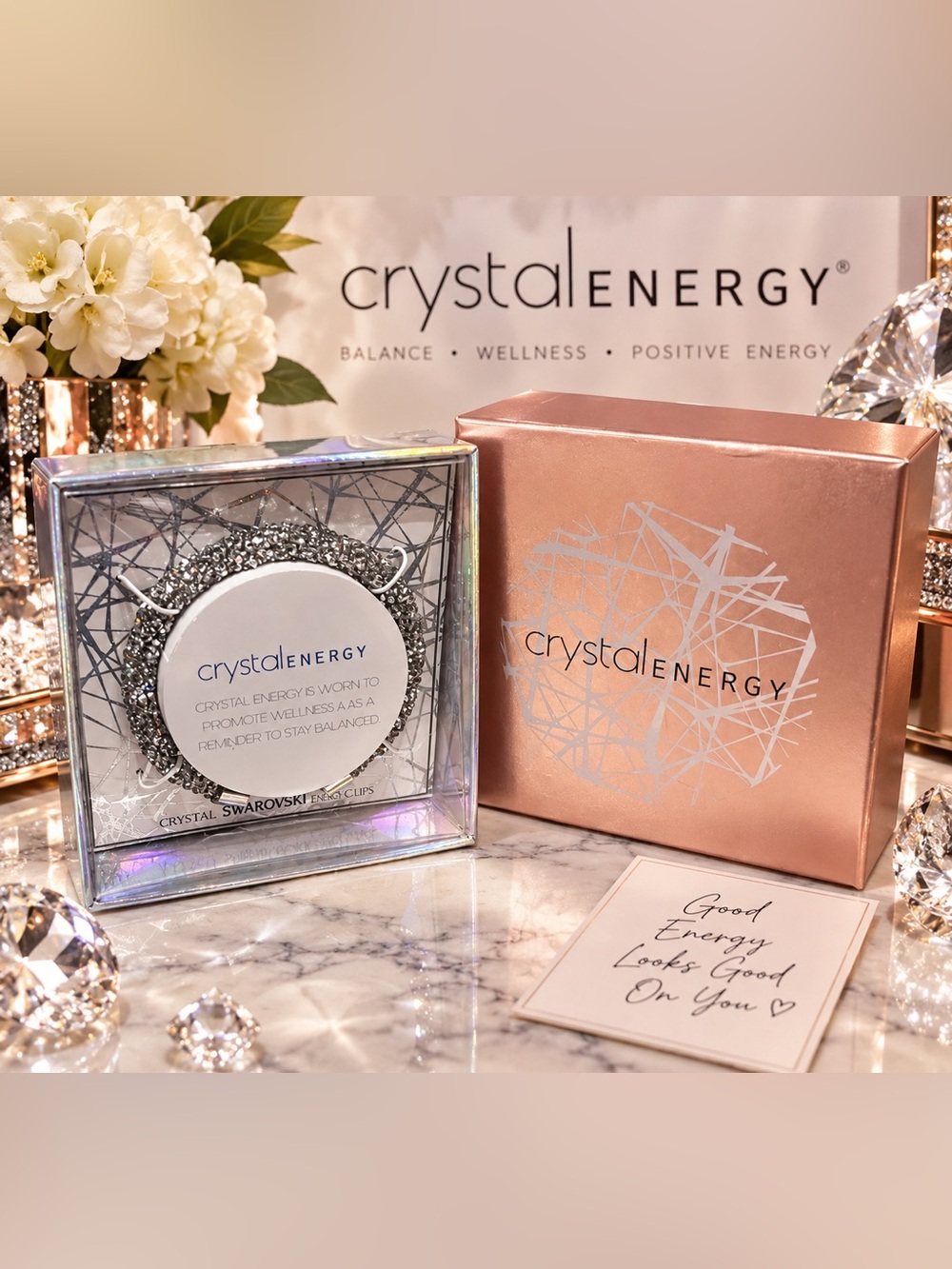 ✨ NEW Swarovski Crystal Energy Bracelet – Crystal Energy Caps – NWT